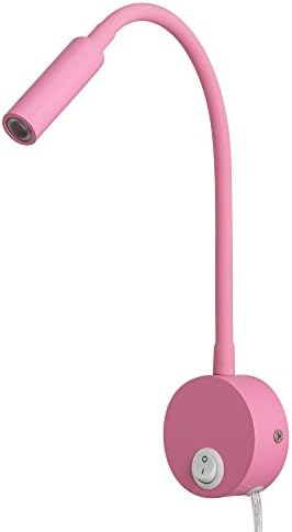Agese LED Reading Light Wall Sconces Light Pink Finished Warm White 3000K Plug Cord Wall Mounted Lamp for Reading (Pink(3000K))