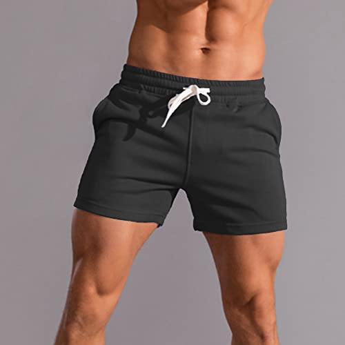 Men's 3 Inch Running Shorts Gym Training Bodybuilding Short Breathable Cotton Sports Shorts