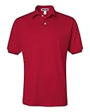 Jerzees mens 5.6 oz. 50/50 Jersey Polo with SpotShield(437)-TRUE RED-XL