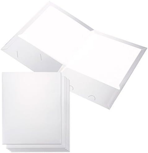 Two Pocket Folders Bulk - 6-Pack Letter Size File Folders, School Folders with Pockets, Silver, 12 x 9.25 Inches