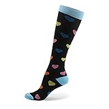 MUM'S MEMORY Graduated Compression Socks for Women and Men, Moderate Compression Stockings for Running, CrossFit, Travel Suits, Nurse, Shin Splints, 20-30 mm, Small, Medium, Heart