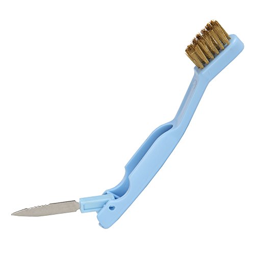 Home-X Wire Brush with Fold Out Scraper Knife. Handy Cleaning Tool