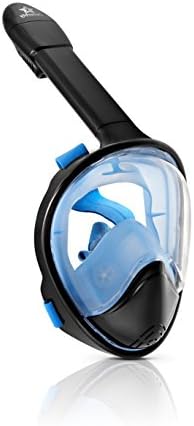 Outerbly Snorkel Mask - GoPro Compatible with Full Face 180 Panoramic View with Anti-Fog and Nose and Ear Plug set - Can Enjoy the Underwater World with Easybreath Snorkeling Just Like a Professional