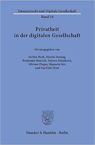 Privatheit In Der Digitalen Gesellschaft Internetrecht Und