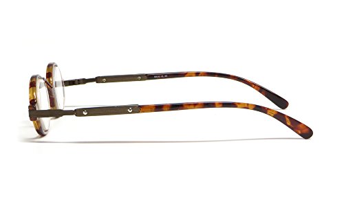 Calabria R314 Unisex Vintage Professor Oval Reading Glasses Incredibly Lightweight and Comfortable in Tortoise +1.50
