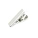 Mens Tie Clip Metallic Finish Super Slim- Vintage Style Modern Design Perfect for Skinny Ties (Silver Tone)