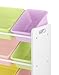 Whitmor Kid’s Toy Storage - 12 Easy Clean Bins - 4 Tier Toy Rack and Book Organizer - Pastel Colors