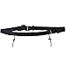 BCP Black Color Soft Elastic Sports Triathlon Race Number Belt with Spring-Loaded Clip, 4 Gel Loops
