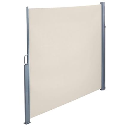 Brubaker Seitenmarkise Maui für Balkon und Terrasse - Ausziehbar - Aluminium - Creme beige - 300 x 180 cm