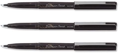 Pentel JM20 Disposable Fountain Pen 0.3-0.4mm Line Black Ink - Pack of 3, 3 count (Pack of 1)