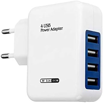 Cactus Universal 4Ports USB HUB Travel Wall Charger Power Adapter US EU Plug for iPhone - White EU Plug