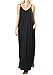 CALIPESSA Womens Summer Beach Loose Casual Flowy Tank Cami Long Maxi Dresses Black M