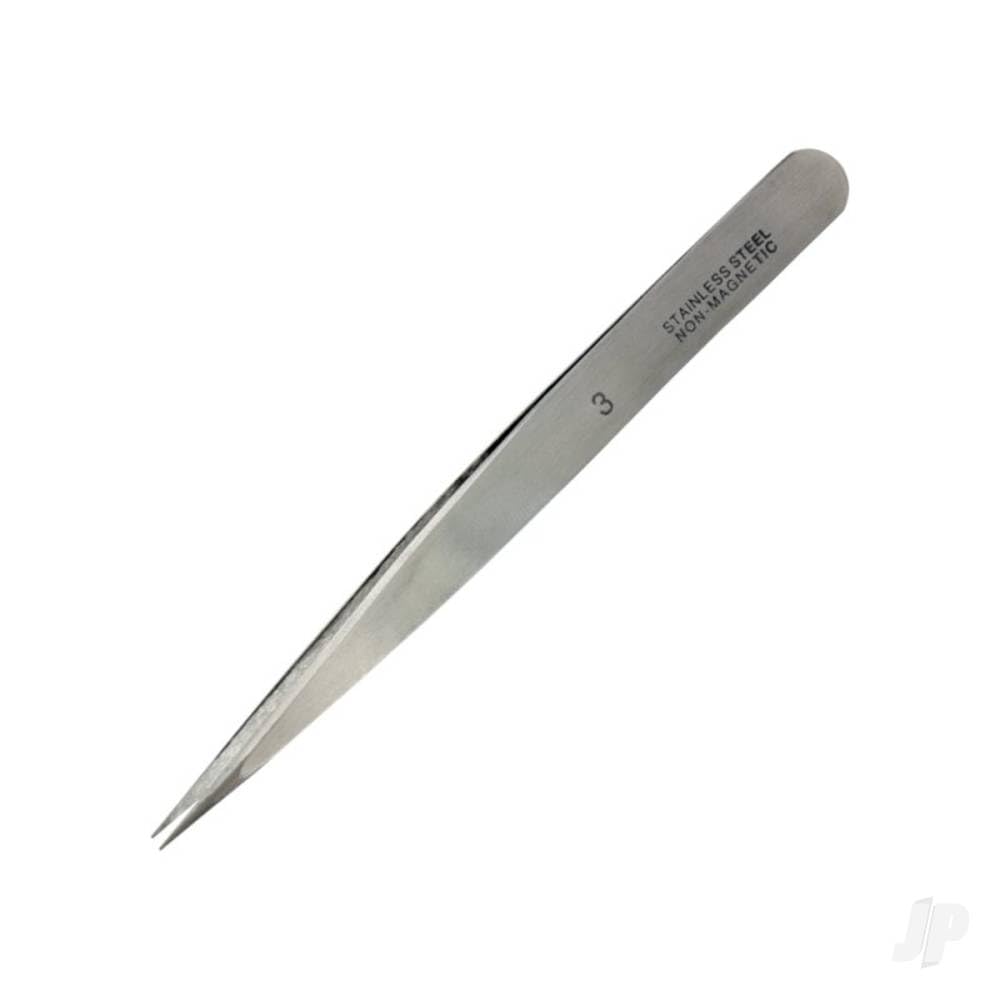 Modelcraft Fine Stainless Steel Tweezers, Silver, PTW2185/3