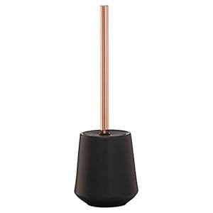 Sealskin Conical Toiletborstelhouder, Porselein, Zwart, 12.3x39x12.3 cm