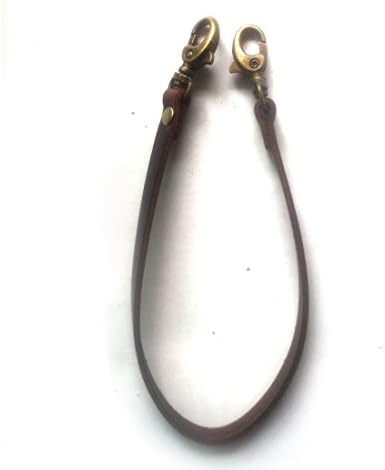 Men Women Keychain Genuine Leather Wallet Chain with Brass Lobster Hook