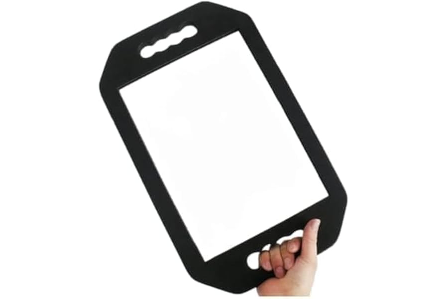 Amira Beauty Handheld Mirror – Dual Handle Salon Mirror for Haircut, Makeup, and Back of Head Use – Distortion-Free Glass, Lightweight Durable Frame, Unisex Design – 10″x15.5″, Black