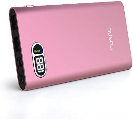 FDGAO Portable Power Bank 20000mAh, Ultra Thin Fast Portable Charger Aluminum Case with Digital Display External Battery Pack for iPhone X/8Plus/8,Samsung Galaxy and Other USB Device.