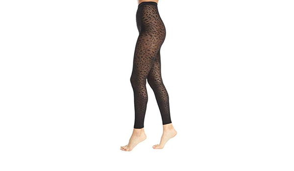 leopard print footless tights