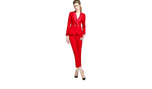 petite red pantsuit