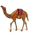 zytoon Olive Wood Camel with Red Saddle 7.5" H