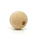 Round Wood Beads 10mm x 9mm Diameter with 3mm Hole, Unfinished Natural, 300