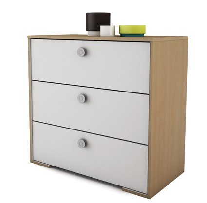 Sydney 3 Drawer Chest Modern Beech White Amazon Co Uk Kitchen