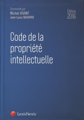 Code de la propriété intellectuelle 2016