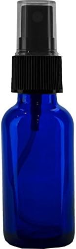 (12 Pack) 1 oz. Cobalt Blue Boston Round with Black Fine-Mist Sprayer (.1 ml) (20/400)