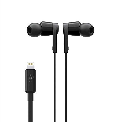 Belkin in-Ear Noise Isolation Earphone with Lightning Connector Compatible with XS, XS Max, XR, X, 8, 8 Plus, iPad and M