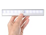 Stick-On Anywhere Portable Wireless Automatic Motion Sensing Pure White LED Light Bar with Magnetic Strip for Closet Locker Basement (AAA Battery Operated) - Silver