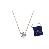 Titanium Rose Gold Color Golden Bone Short Chain Single Diamond Necklace