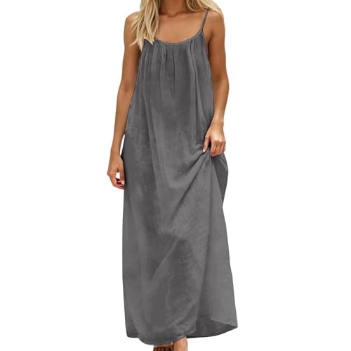 Linen Dress Women Sleeveless Backless Sundress Lounge House Slip Dress Hawaii Outfits for Women Resort wear Summer Vacation Beach Maxi Dresses