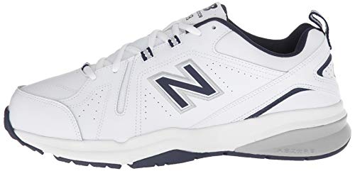 New Balance Men's 608v5 Cross Trainer Shoes, White/Navy - Image 6