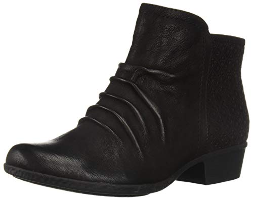 Rockport Women's Carly Rouched Bootie Ankle Boot, Black, 9.5 M US