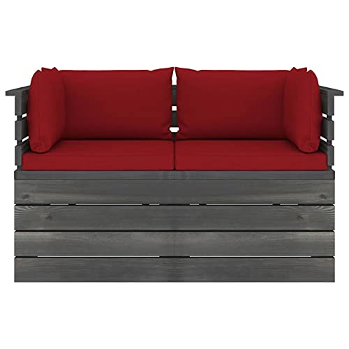 Tidyard Garten Paletten 2-Sitzer mit Kissen Palettensofa Palettenauflage Schaumflocken Palettenkissen Gartenmöbel… – Bild 7