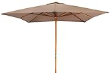 8' Square Wood Frame Patio Umbrella by Trademark Innovations (Tan)