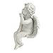 Design Toscano Angel of Contemplation Shelf Sitting Statue, 12 Inch, Polyresin, Antique Stone