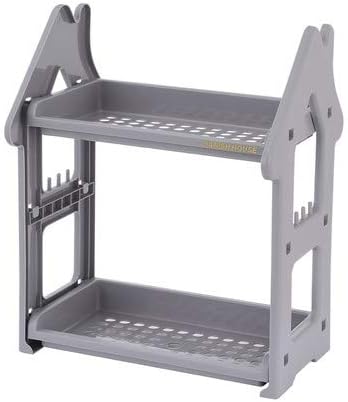 Amazon チャーリーキッチンラック グレー 化粧品棚プラスチックテーブル浴室洗面所キッチン棚をラック多機能 Color Pink 浴室用ラック ホーム キッチン オンライン通販