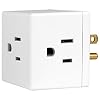 GE 3-Outlet Extender Wall Tap Cube, Adapter Spaced Outlets, Easy Access Design, Grounded, 3-Prong, Perfect for Home or…