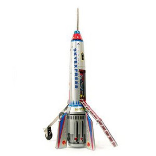 Off the Wall Toys Sky Express Tin Spaceship Rocket - Thumbnail 2