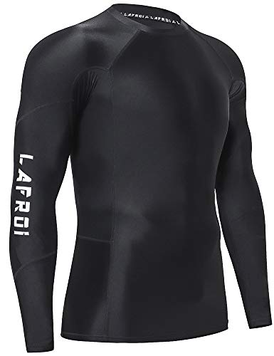 LAFROI Men's Long Sleeve UPF 50+ Baselayer Skins Performance Fit Compression Rash Guard (Reflective, XXL)