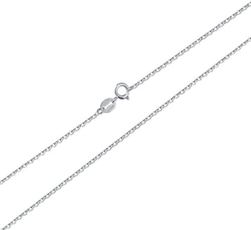 LAIMALA Sterling Silver 1.0mm Italy Cable Chain Necklace for Women Girls, 14" - 30"