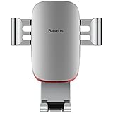 Baseus Car Phone Holder,All metal full automatic Air Vent Mount Cell Phone Holder for Car for iPhone X/8/8 Plus/7/7 Plus Samsung Galaxy S9/S9 Plus/S8/S8 Plus and other Smartphones (Silver)