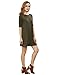 Romwe Women's Short Sleeve Casual Loose Fit T-Shirt Tunic Dress Swing Dress Army Green S