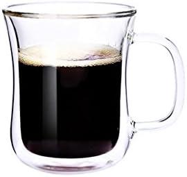 U-Type Simple Espresso Cups-QUANSHENG Double-Layer High-Temperature Insulation of High Borosilicate Coffee Cup