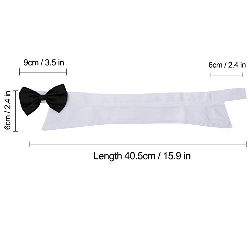 ZTON Handcrafted Adjustable Formal Pet Bowtie Collar Neck Tie for Dogs & Cats (L, Black)