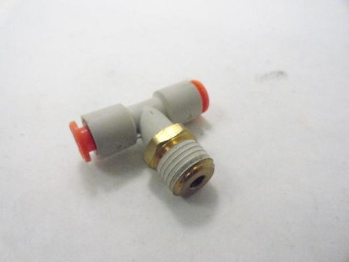 SMC KQ2T07-35AS PBT & Brass Push-to-Connect Tube Fitting with Sealant, Branch Tee, 1/4
