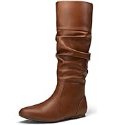 Jeossy Women's 40 Slouch Boots Knee High Tall Slouchy Boot Flat Wide Mid Calf Boots
