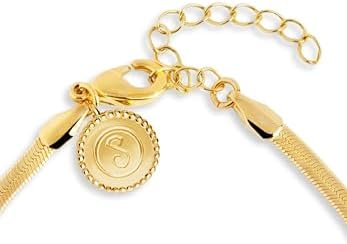 - Bracciale Lisse S. Acciaio con Finitura Placcata Oro 18 Kt. Catena Piatta. Taglia Unica 16 cm con Estensione 3 cm. Gioielli per Donna