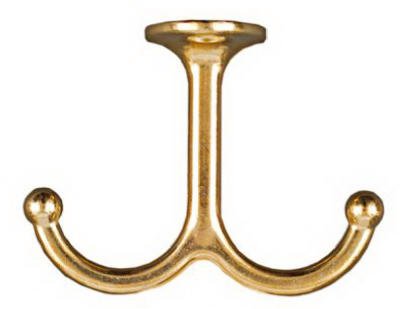 National Mfg/Spectrum Brands Hhi N245-811 Wall Hook for Clothes, Under-Shelf, Double Prong, Bright Brass, 2 - Quantity 5